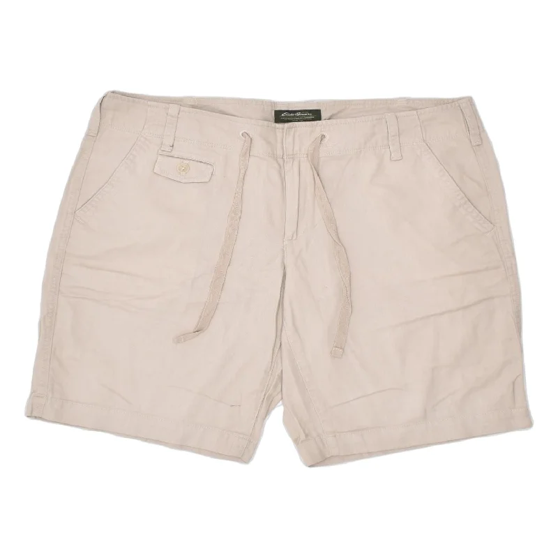 Sports Functional Style EDDIE BAUER Womens Chino Shorts US 14 XL W36 Beige Cotton
