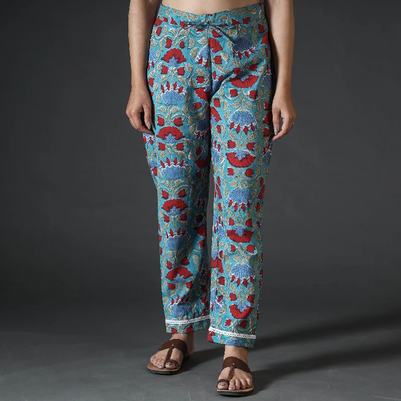 Boutique display Blue - Sanganeri Hand Block Printed Cotton Pant
