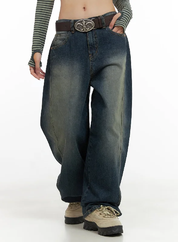 Retro Fashion Dolly Wide Fit Baggy Jeans CG420