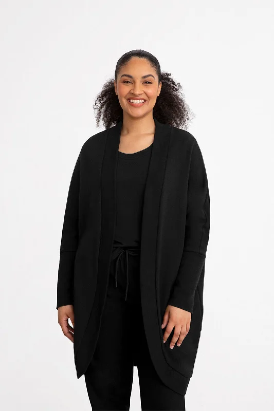 Affordable selection Bamboo Fleece Cocoon Cardi | Black