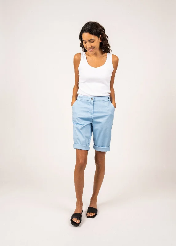 Comfortable Design Samantha plain Bermuda shorts - in light cotton (CIEL)