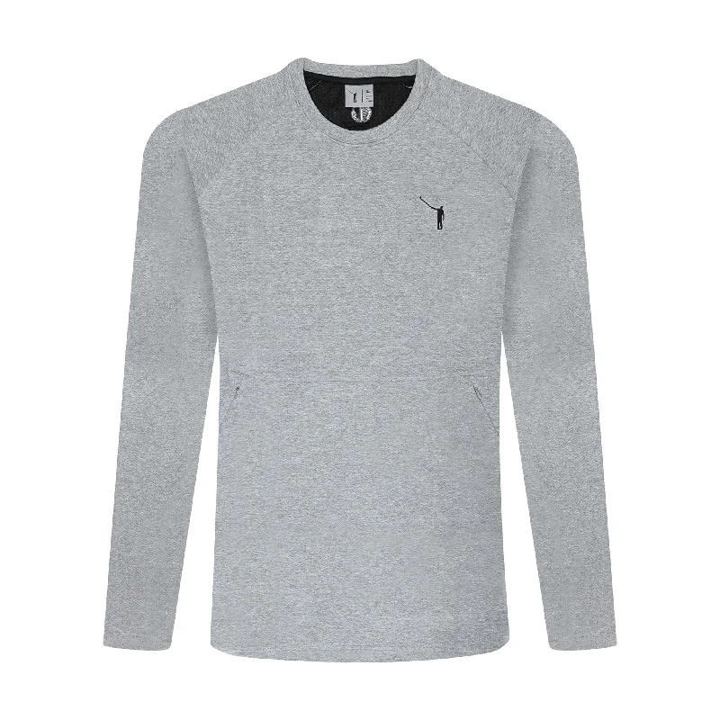 Relaxed Style No Laying Up Textured Crew Neck Pullover | Grey