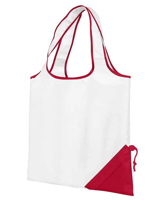 Slim Fit 1182 - Gemline Latitudes Foldaway Shopper Tote Bag | White/Red