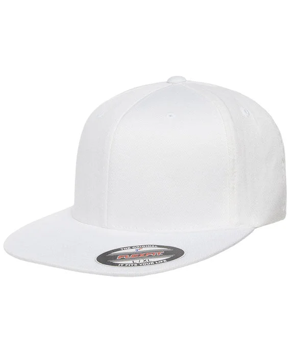 Ethnic Style 6297F - Flexfit Adult Wooly Twill Pro Baseball On-Field Shape Cap with Flat Bill | White