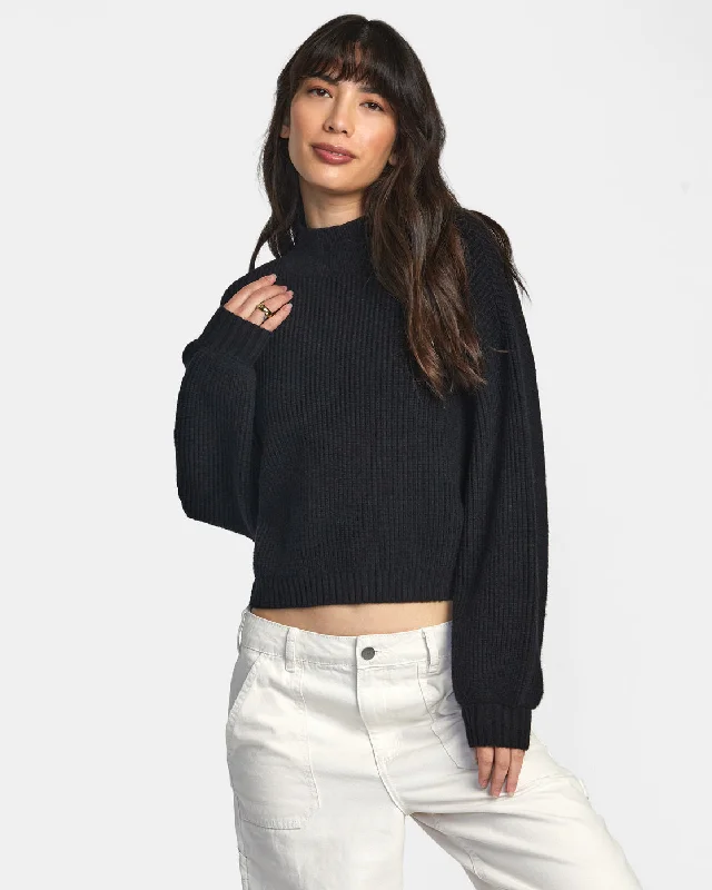 Comfortable Outfits Dream Cycle Turtleneck Sweater - Black