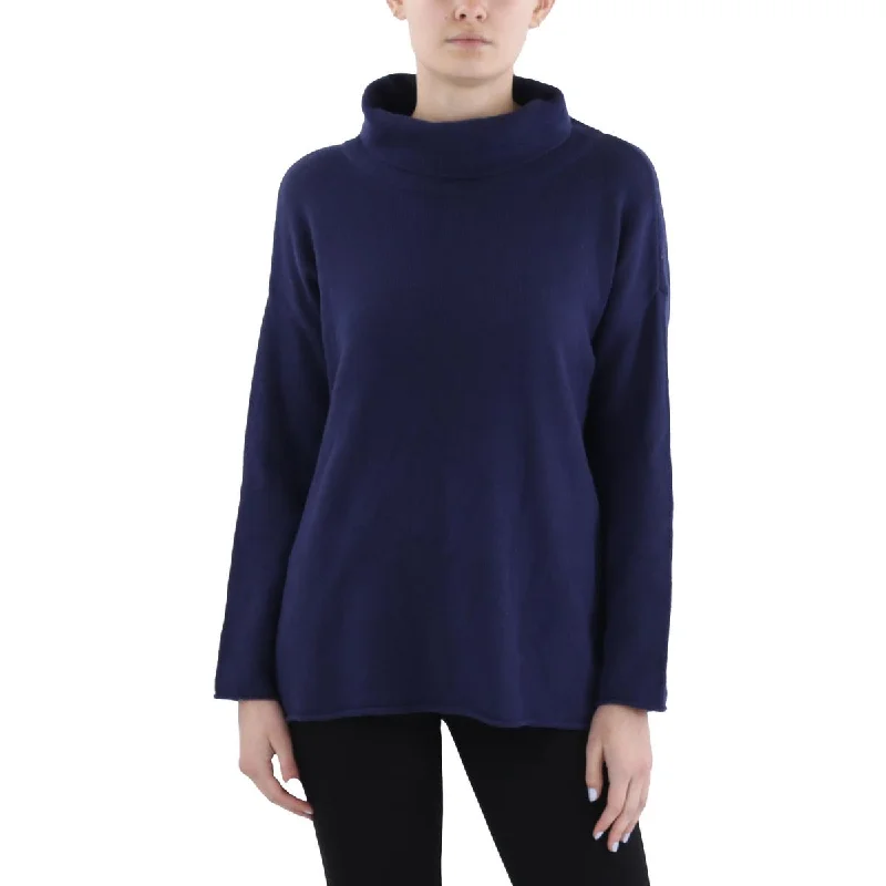 Minimal Comfort Womens Ribbed Tunic Turtleneck Sweater