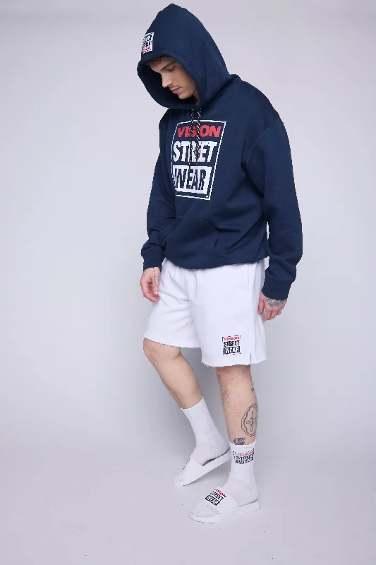 Simple Style Iconic Logo Hoodie - Navy