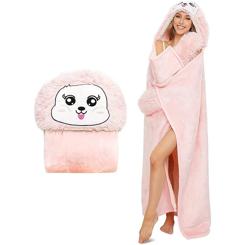 Fresh And Capable Leopard Print Hooded Blanket Cloak