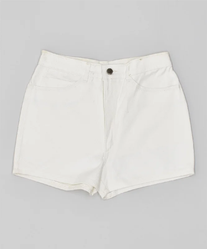 Minimal Style VERGAS Womens Slim Denim Shorts IT 48 XL W29 White Cotton Vintage