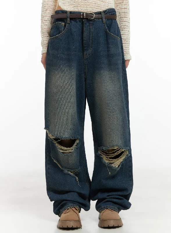 Sexy Fun Blake Distressed Denim Baggy Jeans CG427