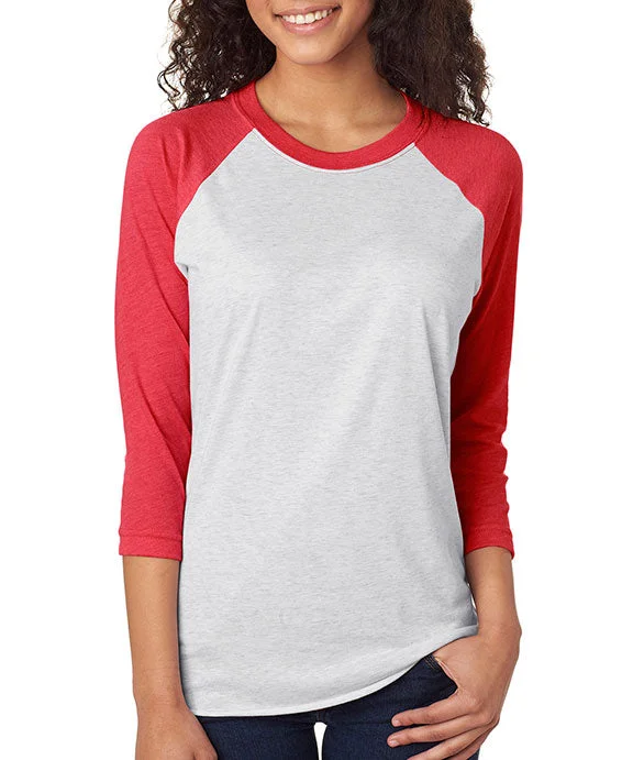 Cute Style 6051 - Next Level Unisex Triblend 3/4-Sleeve Raglan T-Shirt | Vintage Red/Heather White