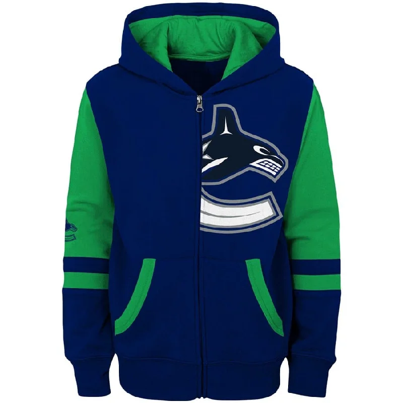 Classic Retro Outer Stuff Faceoff Full Zip Kids Hoody - Vancouver Canucks