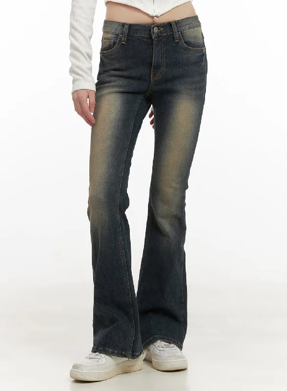 Romantic Temperament Alicia Washed Flared Jeans CD426