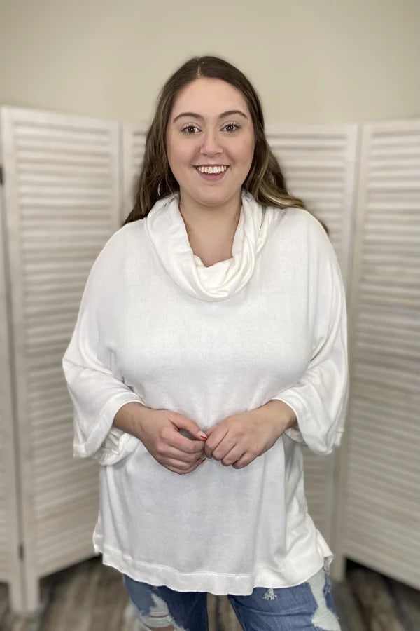 Mid-length Style You Are The Reason Women's Oversized Cowl Neck Long Sleeve Top