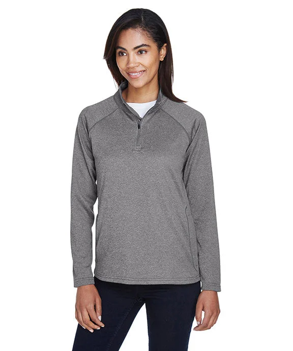 Fashion Pioneer DG440W - Devon & Jones Ladies Stretch Tech-Shell® Compass Quarter-Zip | Dark Grey Heather