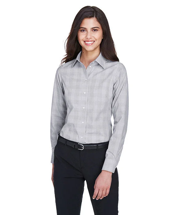 Relaxed Fit DG520W - Devon & Jones Ladies Crown Woven Collection™ Glen Plaid | White/Graphite/Light Grey