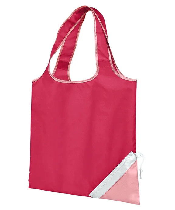 Sports And Leisure 1182 - Gemline Latitudes Foldaway Shopper Tote Bag | Peony Pink/Deep Pink