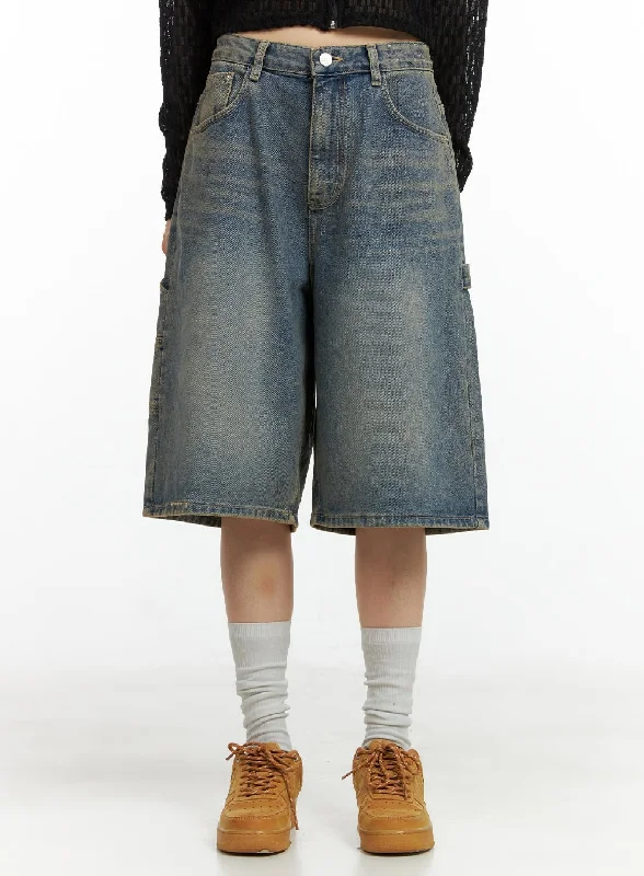 Trendy Wear Washed Baggy Jorts CL401