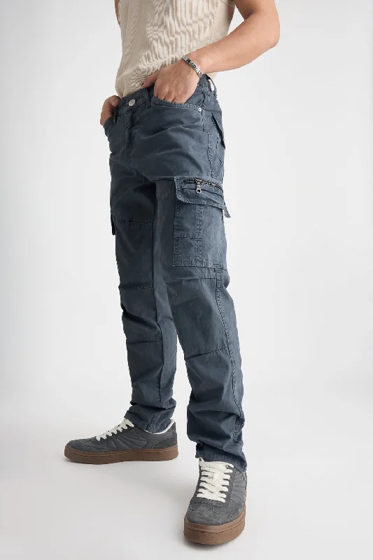 Exquisite Details Men's Charcoal Safari Cargos
