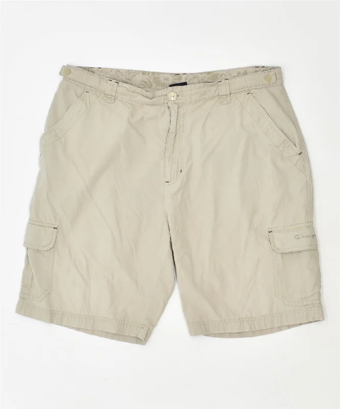 British casual CHAMPION Womens Cargo Shorts UK 18 XL W36 Beige Cotton