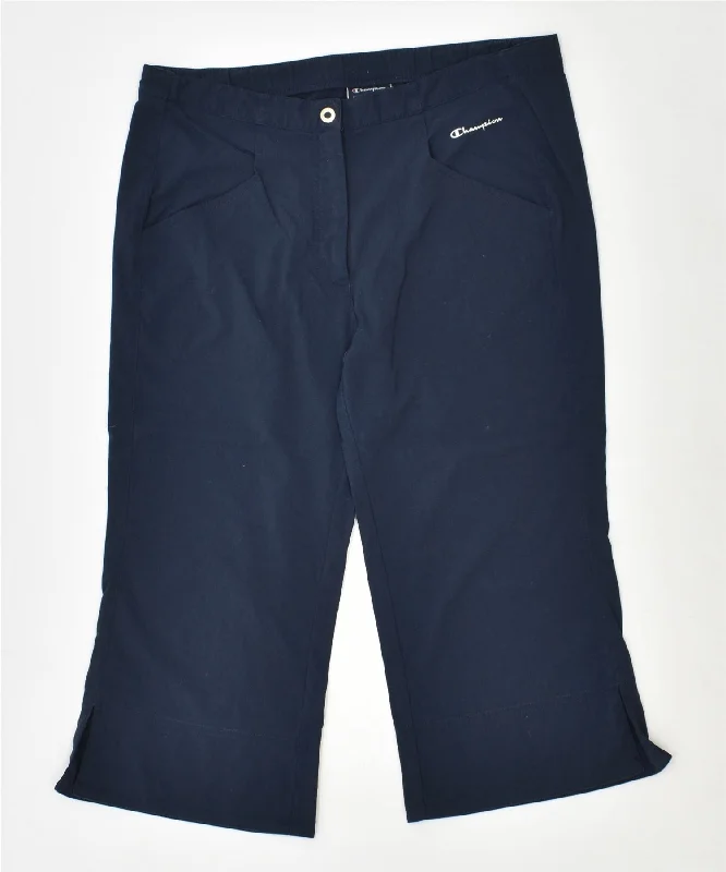 Windbreaker fashion CHAMPION Womens Easy Fit Casual Shorts UK 16 Large W32 Navy Blue Polyamide