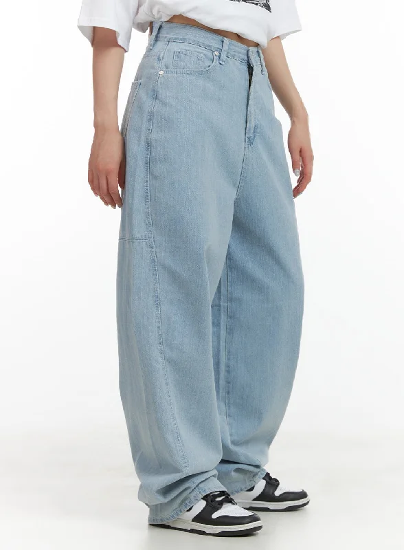 Comfortable Wear Low Rise Wide Fit Baggy Jeans CL422