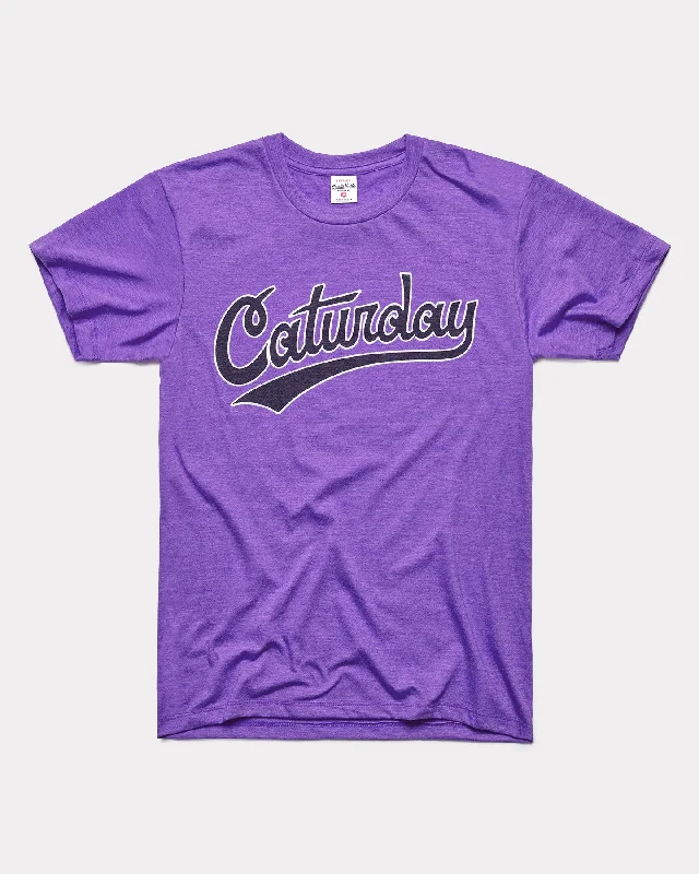 Urban Chic Caturdays Script Purple T-Shirt