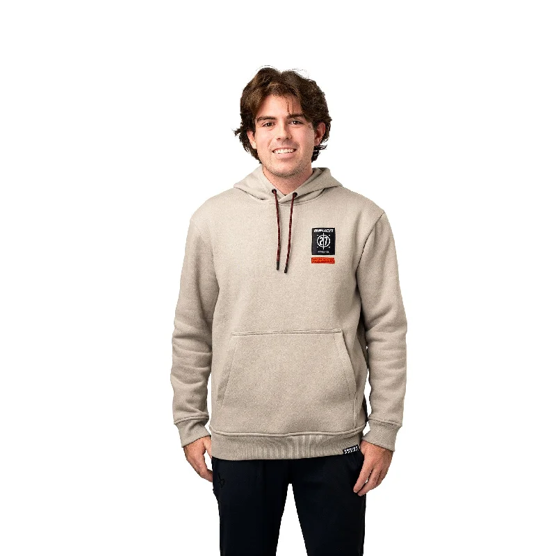 Retro Stripes Bauer Fleeced Lined Hoody - Grey