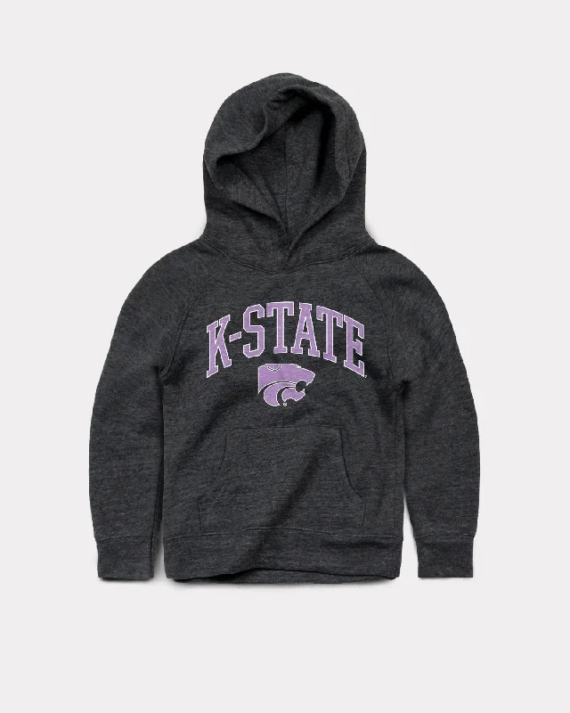 High waist design Kids Kansas State Wildcats Arch Black Hoodie