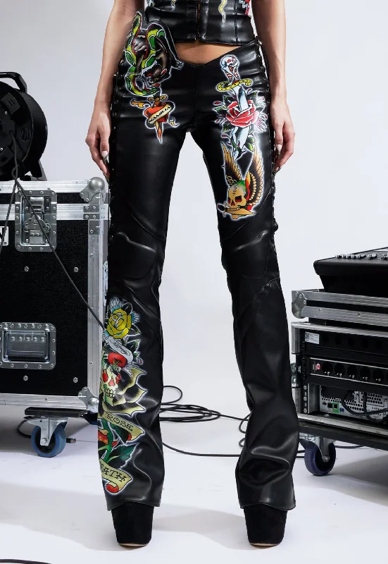 Breathable Style Dagger Pants - Black