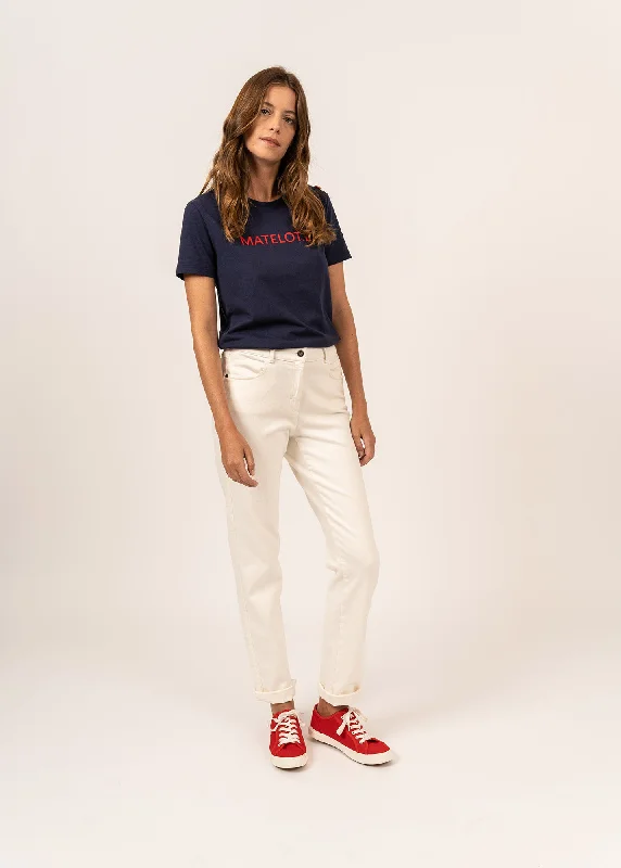 Warm Winter Series Patricia straight pants - elastic waist, in cotton stretch (CRAIE)