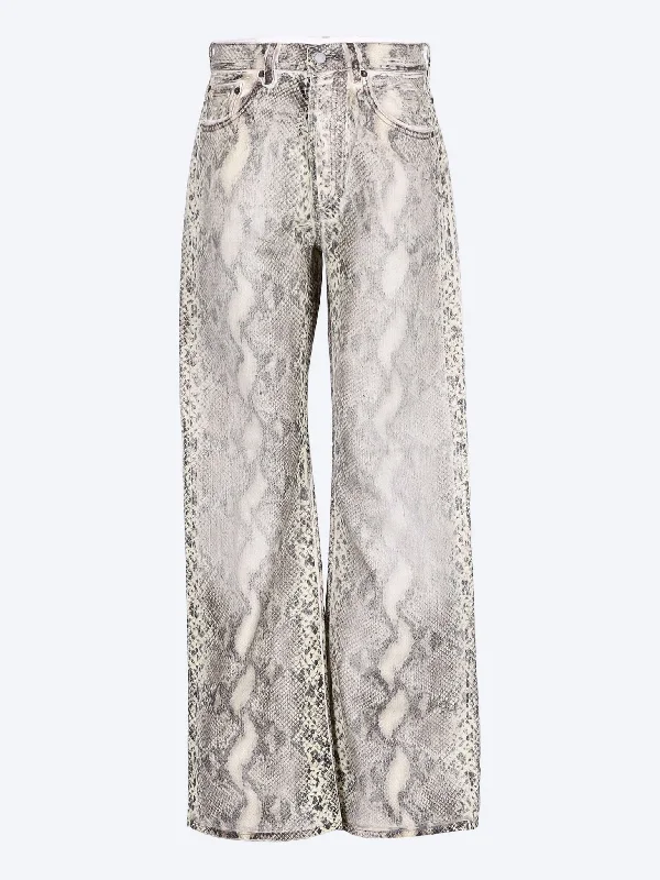 Cozy Chic Printed Denim Trousers