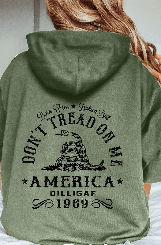 Elegant Outline Ladies Don't Tread on Me Pullover Hoodie