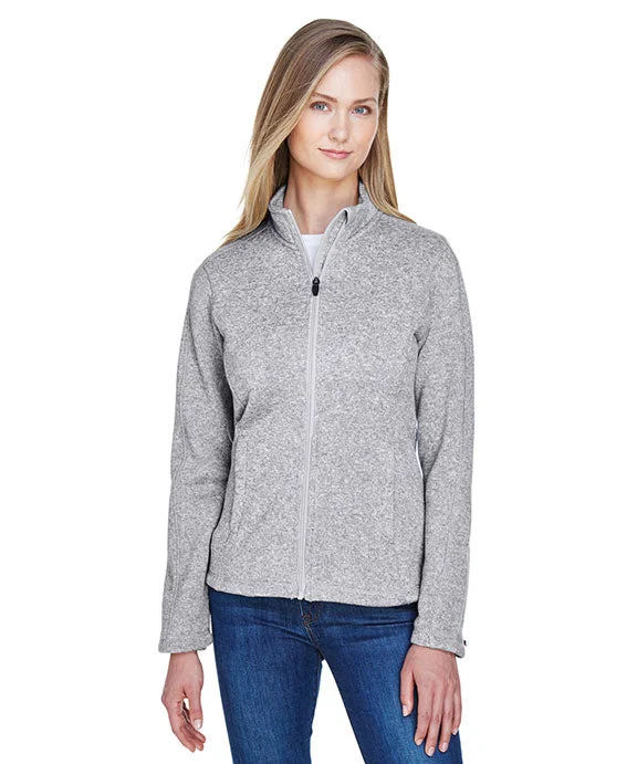 Free And Comfortable DG793W - Devon & Jones Ladies Bristol Full-Zip Sweater Fleece Jacket | Grey Heather