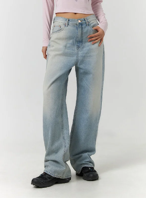 Romantic And Sweet High Waist Washed Denim Jeans CF405