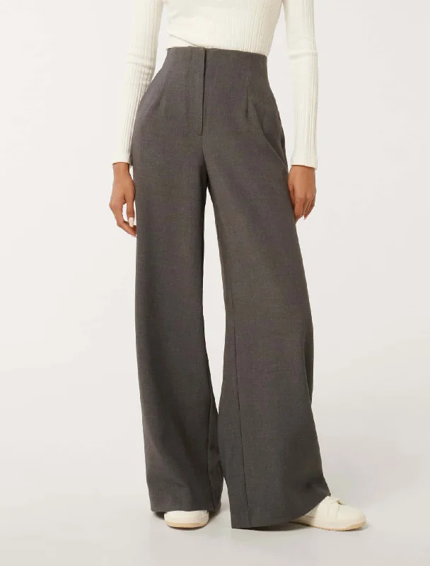 Elegant Classic Freya Petite High Waist Wide Leg Pants