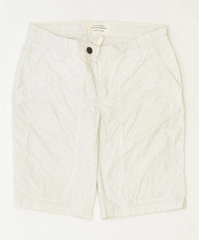 Luxury and fashionable JECKERSON Womens Chino Shorts W25 XS White Pinstripe Cotton Classic