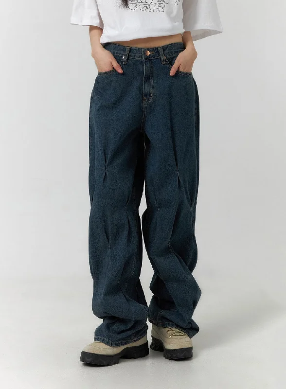 Fashion Comfort Quilted Wide Leg Denim CF406