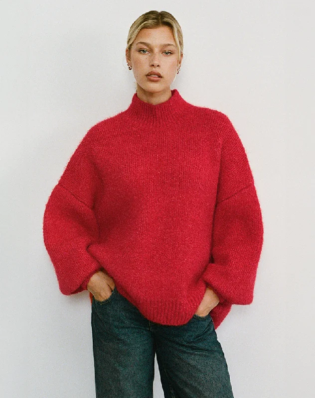 Lounge Wear Amato Oversized Jumper in Red