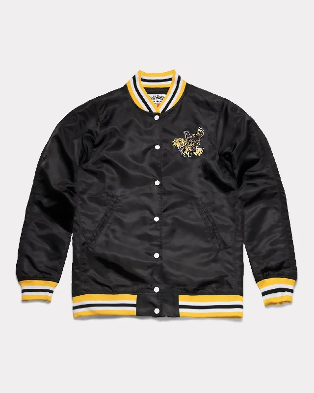 Comfortable And Versatile University of Iowa Vintage Black Varsity Jacket