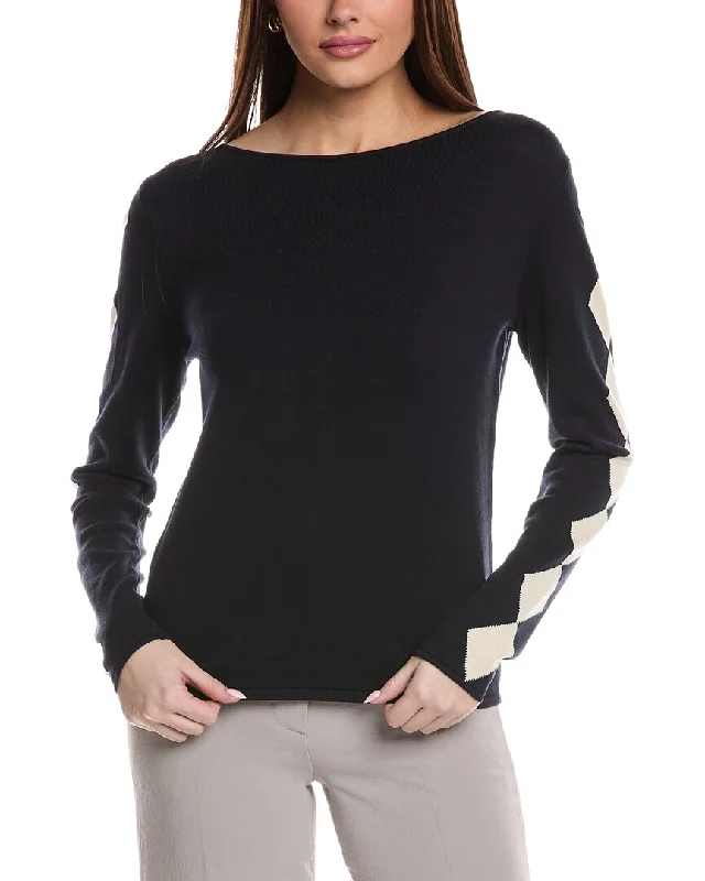 Fashion Style St. John Intarsia Knit Sweater