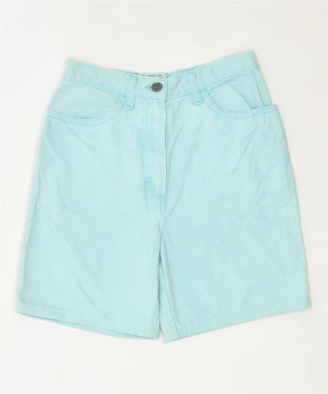 Printed pattern ICEBERG Womens Denim Shorts IT 40 Small W26 Blue Cotton Classic