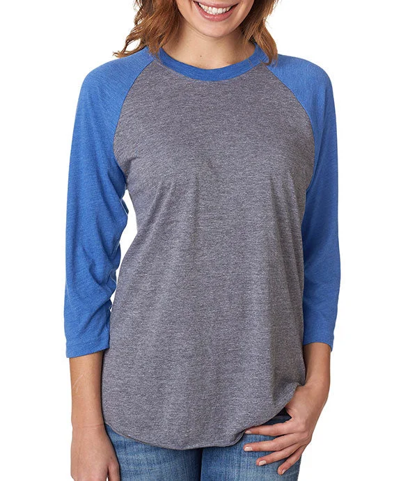 Celebrity Style 6051 - Next Level Unisex Triblend 3/4-Sleeve Raglan T-Shirt | Vintage Royal/Premium Heather