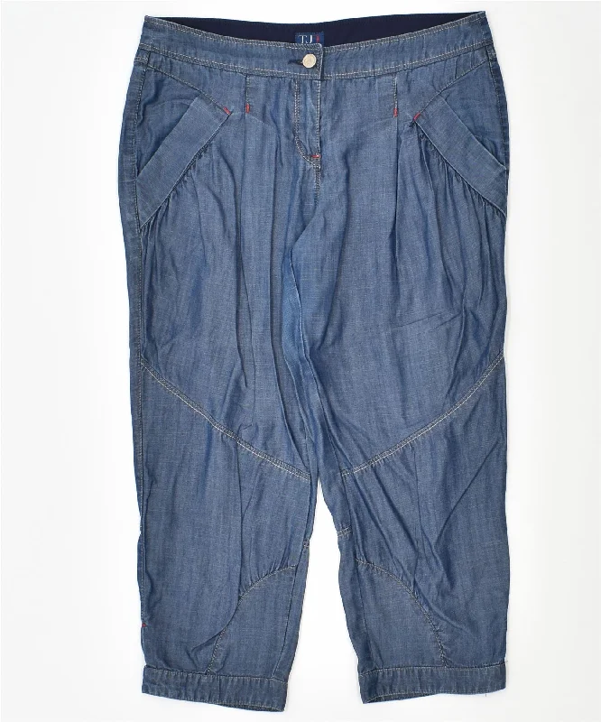 French Style TRUSSARDI Womens Shorts W27 Blue Lyocell
