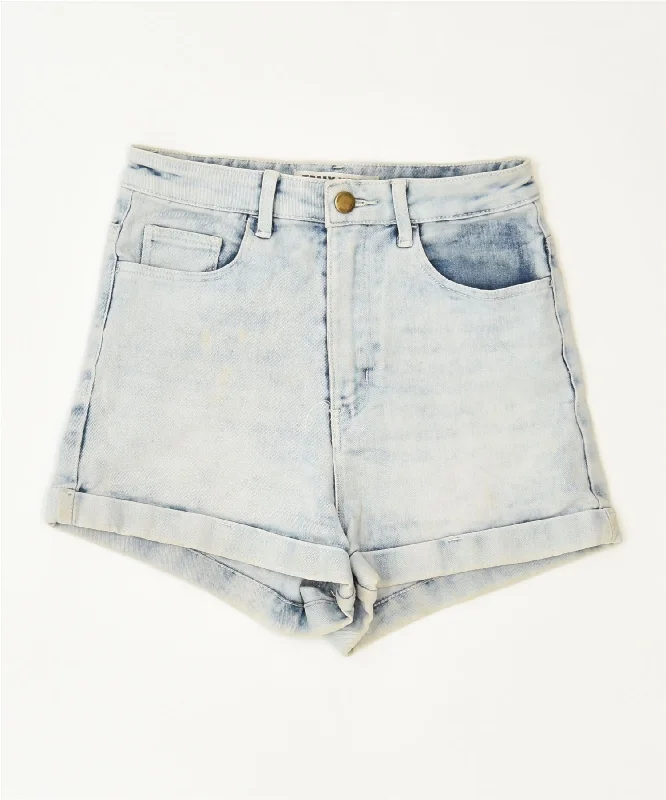 Cool Breeze At Night TALLY WEIJL Womens Denim Hot Pants IT 36 XS W26 Blue Cotton Vintage