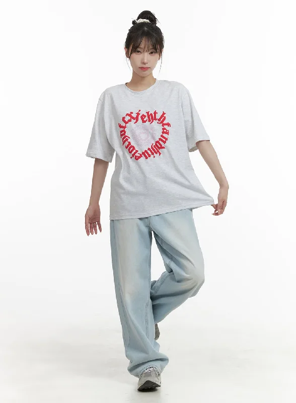 Fresh And Natural Cotton Cloud Wide Fit Straight Jeans OA426