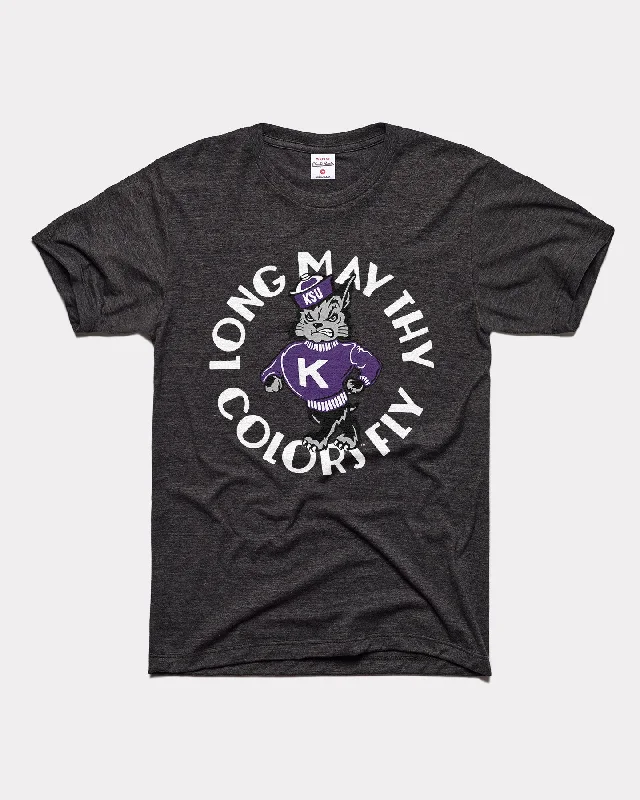 Luxury Temperament Long May the Colors Fly KSU Black T-Shirt