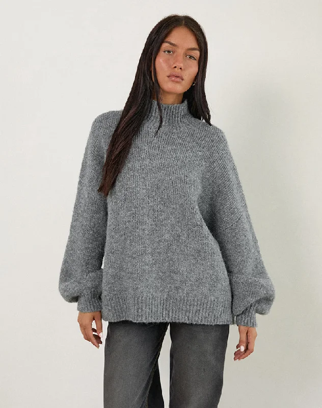 Celebrity Style Amato Oversized Jumper in Grey
