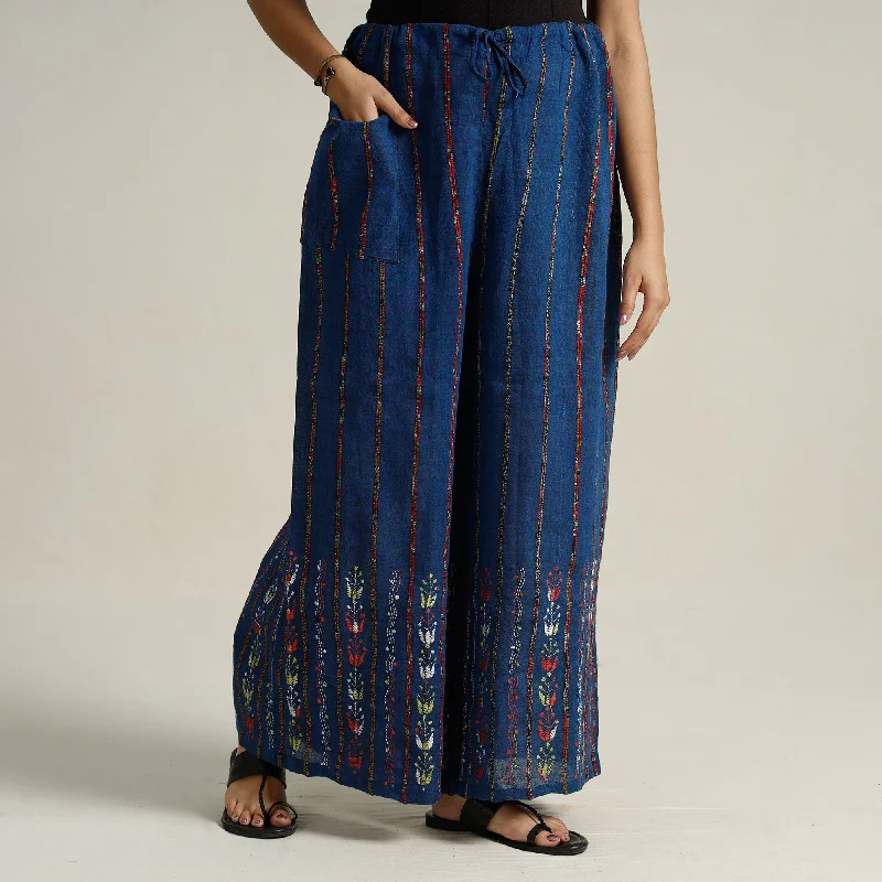 Sports Jacket Blue - Bengal Khesh Weaving Kantha Embroidery Cotton Palazzo 70
