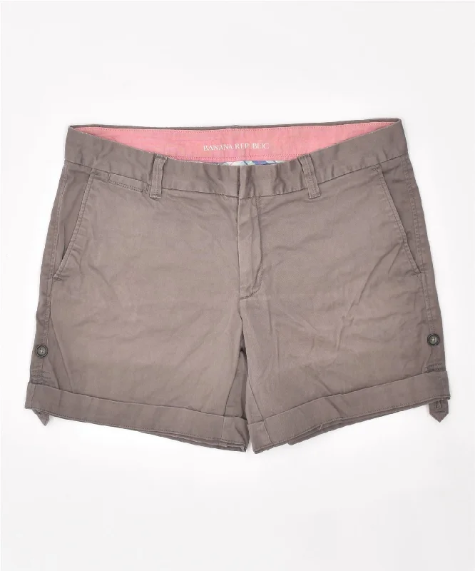 Street Sports Style BANANA REPUBLIC Womens Casual Shorts US 8 Medium W34 Brown Cotton